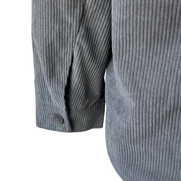 Avec Les Filles Button Front Corduroy Shirt Jacket Womens Medium Gray - Picture 8 of 11